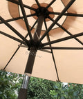 Replacement Canopy For 9ft Patio Umbrella With 6 Ribs 52 To 53 Inch Span Beige 220D Polyester Fade Resistant UV30 canopy