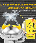 Must Have Wall Mounted Eyewash Station That Is OSHA Approved Emergency Eye Wash With Stainless Steel Bowl showing water flow