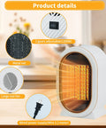 Portable Ceramic Space Heater 1200W Indoor Electric Space Heater With Overheat And Tip Over Protection Fast Heating Room Heater