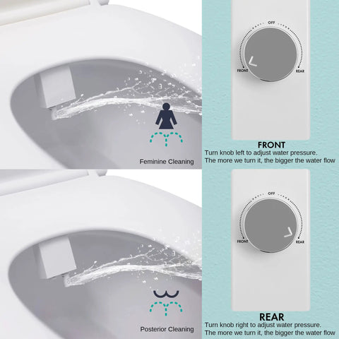Ultra Slim Bidet Attachment For Toilet With Dual Nozzles For Feminine And Posterior Wash, Easy Left Or Right Hand Install