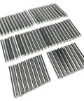 64 Pack 5mm x 40mm Dowel Pins for Shelves and Furniture, 304 Stainless Steel Wood Pegs For Tight Fits, Ground Precision Tolerances, Built Tough Metal Dowel Rods For Everyday Repairs, arranged stainless dowel pins