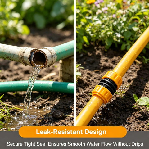 Ditch Leaky Hoses And Get This Ultimate Garden Hose Repair Kit With 3 Durable Fittings For All Your 1/2 Inch To 3/4 Inch Water Lines That Make Splicing And Extending A Total Piece Of Cake For Any Outdoor DIY Project leak-resistant hose connection