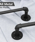 Industrial Blackout Curtain Rod For 34-48 Inch Windows, 1 Inch Diameter, Heavy Duty Adjustable Wrap Around Rod in black metal