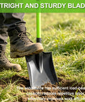 Heavy Duty Flat Shovel With 45 Inch Length Square Blade And 12 Inch Spade Cushioned Grip Ergonomic D Handle digging soil outdoors