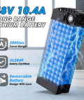 48V removable battery for Foldable 14 Inch Electric Bike With A 650W Peak Motor That Powers You To 20 MPH, 28 Mile Range, UL 2849.
