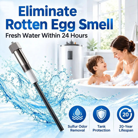 Throw Out The Rotten Egg Stank With This Titanium Powered Anode Rod For Water Heaters, 12-inch for tank protection.