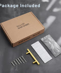 Brushed Gold Cabinet Pulls 5 Pack Three And Three Quarters Inch Hole Center Kitchen Cabinet Handles With Screws Included packaging