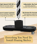 Beefy Ultra Strong Invisible Floating Shelf Brackets 8 Inch 4 Pack Heavy Duty Hidden Shelf Hardware Supports Up To 300 Lbs Kitchen Bathroom Fireplace Living Room Mantels drill jig close-up