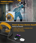 12 Inch Battery Powered Floor Fan Compatible With 20V Max Batteries Portable Metal High Velocity Cordless Fan with USB and AC adapter