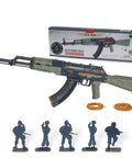3D Wooden Puzzle Kit For Adults With Rubber Band Mechanism About 6 Hour Assembly Fun Yet Challenging Model Toy, AK-47 style set with stand figures