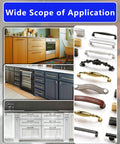 Heavy Duty Cabinet Hardware Jig And Pull Handle Template Featuring Exact Imperial Metric Readouts And Integrated Center Punch For Dead On Alignment And No Sweat Installations with various cabinet styles and handles.