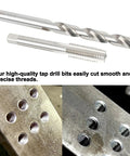10-24 UNC Tap And Size 25 Drill Bit Set For Metal, M2 HSS Drill And Tap Kit with threaded metal and cutting drill bit