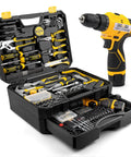 All In One 223 Piece Power Drill Tool Set With 12V Cordless Drill Driver Kit Drawer Toolbox Socket And Bit Set Hex Keys
