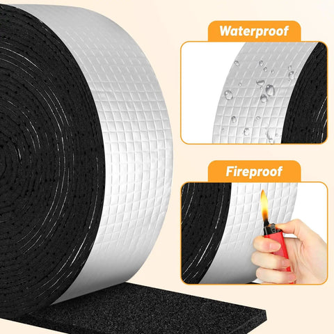 Pipe Insulation Foam Wrap Tape 2 Inch Wide 66 Foot Self Adhesive Foil Wrap That Keeps Outdoor Water Pipes From Freezing And Slashes Heat Loss Weatherproof Waterproof