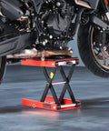 Heavy Duty Motorcycle Lift Stand With 1200 Lbs Capacity, Deepened Anti Slip Rubber, Solid Steel Scissor Jack With Ratchet And Crank