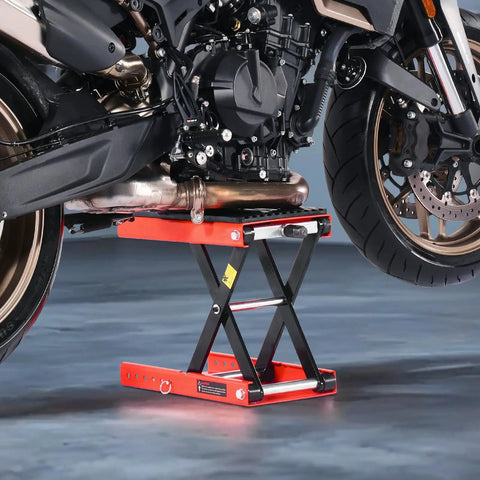 Heavy Duty Motorcycle Lift Stand With 1200 Lbs Capacity, Deepened Anti Slip Rubber, Solid Steel Scissor Jack With Ratchet And Crank