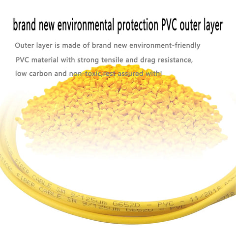 High Octane SC To Singlemode Simplex Fiber Optic Patch Cable 2 Meter 2 Pack Made Tough For Worry Free Rack Upgrades And Blazing Fast Network Runs With No Sweat Plug Play Setup with yellow PVC outer layer.