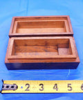 Top Shelf Vintage Wooden Storage Box Built Tough To Sort Jewelry Small Tools Hardware Craft Gear And Daily Essentials on blue background.