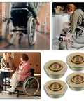 Wheelchair Front Fork Bearings Kit Four Piece Set For Walker Fork Stem Bearings And Front Wheel Maintenance Heavy Duty Durable Bearings For Smooth Rolling And Long Lasting Performance, golden steel set view