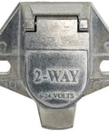 Heavy Duty Tractor Trailer Connector Socket For Power Tarp And Winch Systems Round Pin Truck Side Plug Die Cast Zinc Body, 2-way connector.