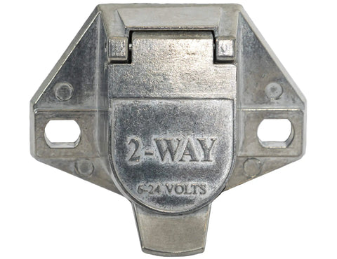 Heavy Duty Tractor Trailer Connector Socket For Power Tarp And Winch Systems Round Pin Truck Side Plug Die Cast Zinc Body, 2-way connector.