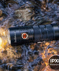 SP36 Pro Rechargeable LED Flashlight 8000 Lumens, 4X SST40 6500K, Anduril UI2, IPX8 Waterproof in water