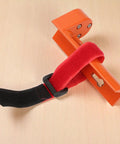 Adjustable Grade Rod Level Bubble Level For Rugged Aluminum Alloy Handheld Fixed Right Angle Strap With Tie Large 10 Minute Vial Orange Portable Measuring Instrument For Tower Ruler And Surveying strapped to orange aluminum grade rod
