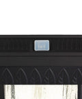 Top view of Dope Solar Post Light in black cast aluminum with seeded glass, showing close-up of the switch and decorative details.