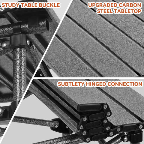 Close-up details of Folding Camping Table For 1 To 2 People Lightweight And Collapsible With Carry Bag 16.5 Inch showing hinges