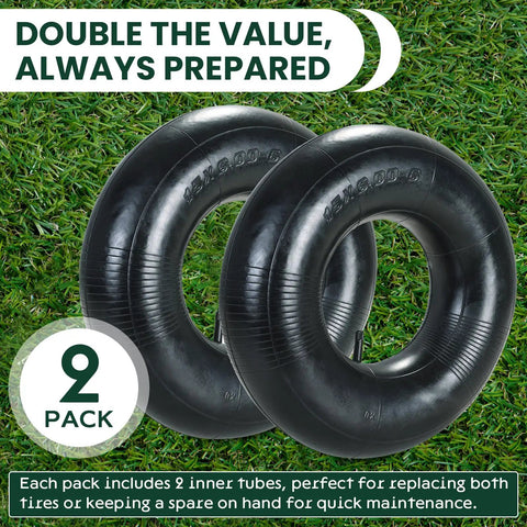 2 Pack 15x6.00-6 Inner Tubes Heavy Duty Replacement For Lawn Mowers Yard Tractors Wheelbarrows Snow Blowers ATVs Go Karts