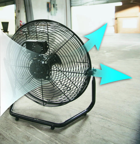 18 Inch High Velocity Fan With Metal Construction 3 Speed Settings Tilt Adjustable Head Heavy Duty Black Air Circulator