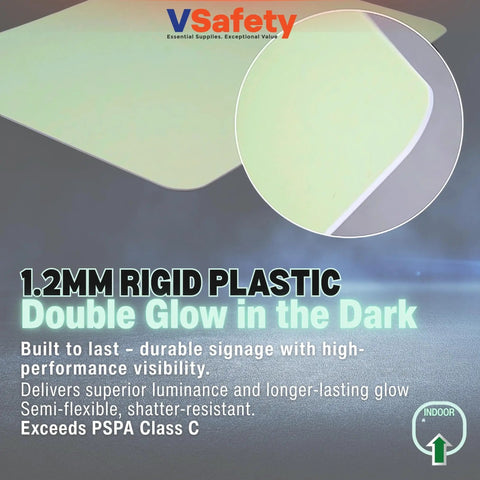 Glow In The Dark Breathing Apparatus First Aid Sign 600 By 200 Mm Double Glow Rigid Plastic Easy To Spot Workplace Safety Signage