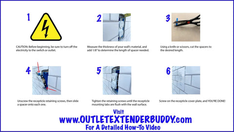 Electrical Box Extender Kit For Recessed Outlets And Tile Backsplashes Easy Install DIY Friendly To Fix Loose Outlets And Create A Flush Look Compatible With Light Switch Extenders No Demolition Needed Safer Wiring And Cleaner Walls