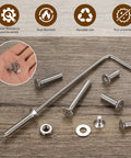 Beefy 1110 Pcs M2.5 Screw Set With 304 Stainless Steel Flat Head Hex Socket Cap Screws Countersunk Bolts Nuts And Washers displayed