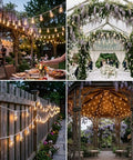 White Outdoor String Lights 50ft With 53 Glass Bulbs Waterproof Patio Lights decorating wedding and garden setup