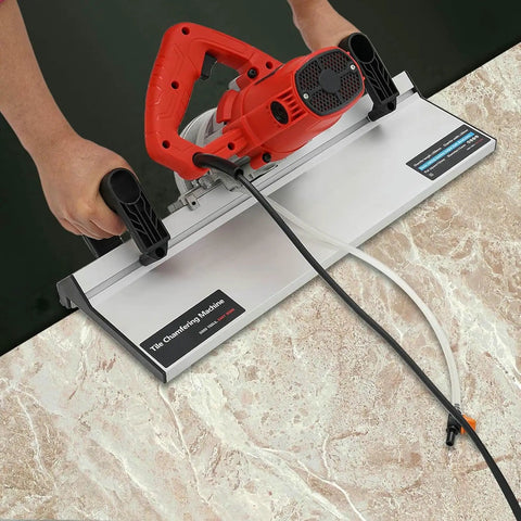 Heavy Duty Electric Tile Bevel Cutter And Chamfering Tool Fueled By A Beefy 1200 Watt Motor for tiling stone surfaces.
