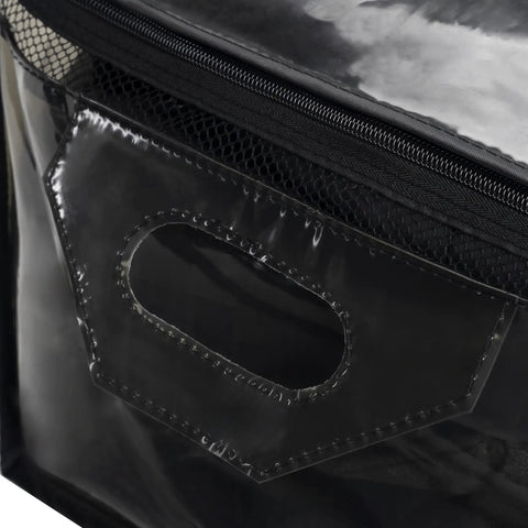 Close-up of Extra Large Heavy Duty Storage Bags With Double Zippers Water Resistant On The Go Moving Totes black handle and zipper