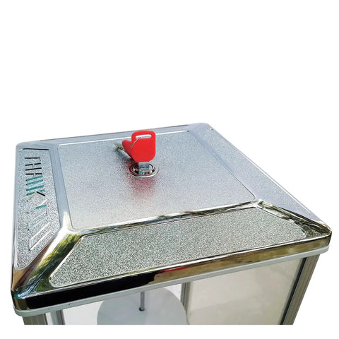 Top Lid Lock And Key Set For GV25 GV18 Gumball And Candy Machines Replacement Kit with red key on metal lid