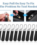 10 Piece Leather Zipper Pull Replacement Kit For Luggage Backpacks Jackets Purses Handbags And Suitcases Durable PU Leather And Zinc Alloy 2.68 X 0.51 X 0.12 Inches Easy No Tool Install