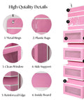 Sweet Pink Over The Door Organizer With Four Roomy Clear Pockets For Hanging Storage In Nursery Bedroom Or Closet To Stash Baby Essentials Toys And Cosmetics No Fuss Setup Gonna Love This Super Neat Look, showcasing metal rings and clear pockets.