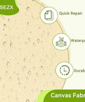 Heavy Duty Canvas Repair Tape Patch Kit 3x79 Inch Waterproof Self Adhesive Fabric Patch illustration showing durability