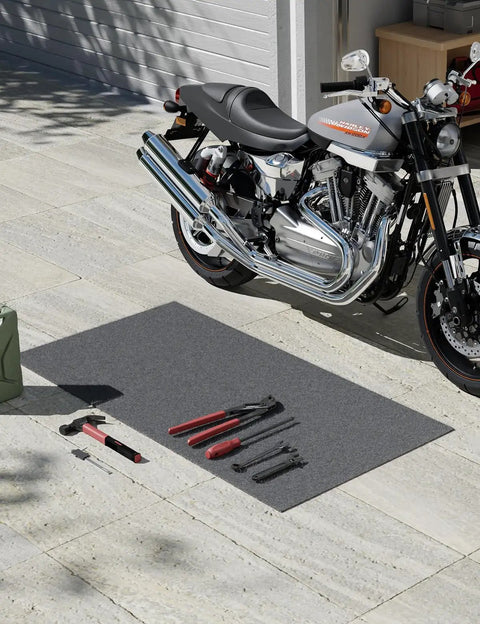 Shop Grade Heavy Duty Oil Spill Mat For Garage Floors 63 By 31 Inch Reusable Oil Absorbent Pad With Waterproof Rubber Backing