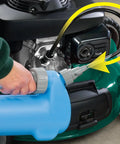 Using the LiquiVac Oil Extractor Hand Pump, 3 Quart Capacity, Easy Oil Change Tool For Cars And Small Engines on a lawn mower engine