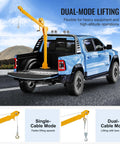 Pickup Truck Bed Crane With 1100 Lb Manual Winch Folding Jib Hoist Steel Construction 360 Degree Swivel Workhorse mounted on truck