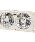 Manual Window Fan With Dual 3 Blade Fans Reversible Intake And Exhaust Multispeed Control Expandable Side Panels With Extenders White