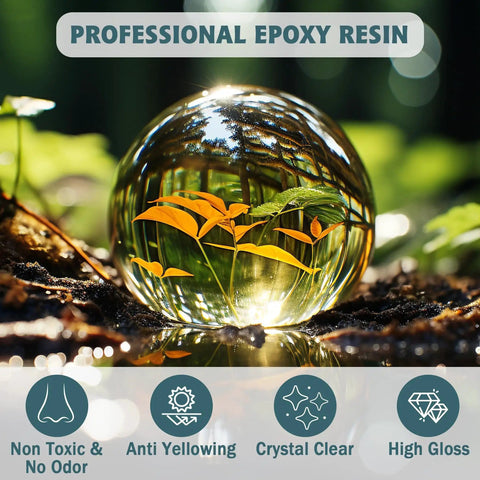 64 Oz Epoxy Resin Kit Two Pack 32 Oz Each Clear Casting and Coating for Wood Tables with Crystal Clear Finish, Eco-Friendly