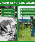 Comparison of old and new weed removal methods, highlighting benefits of a universal weed eater head for quick yard trims.