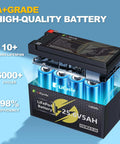 Go-To High Capacity LiFePO4 Battery 24 Or 25.6V 5Ah For UPS Solar Panels Boats RVs Kayak Fish Finder Scooter And More 4000 Plus Deep Cycles Safe Lightweight Rechargeable Power Pack shown with internal structure and specifications