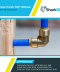 Brass Push To Connect One Half Inch 90 Degree Elbow Fitting For PEX Copper CPVC PE RT HDPE Plumbing Works In Tight Spaces