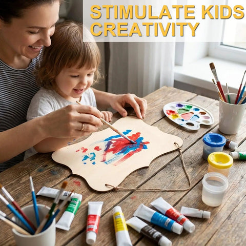Pack Of 12 Unfinished Rectangular Wood Plaques Measuring 8.8 By 5.7 Inches With Free Burlap Twine For Diy Craft Painting Or Wood Burning, children painting.
